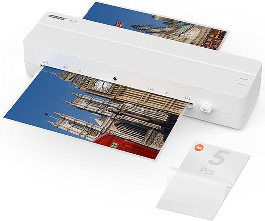 Laminator Machine, 9-Inch Thermal Laminator, Quick 4-Min Warm-Up, Jam-Free Technology, Portable Compact Design for Letter Size Sheets, Ideal for Home, Office & School Use
