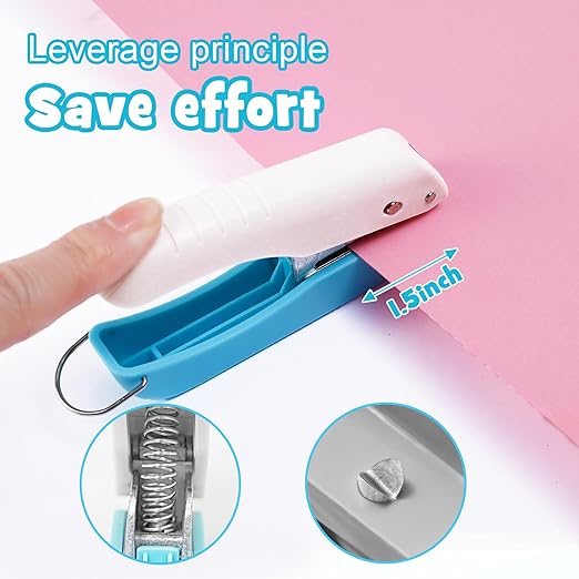 UCEC Paper Hole Punch Shapes, Single Holes Puncher, 1/4 Inch Handheld Star Punch + Heart Shape Puncher, Star Mini Hole Punch Heart Punches of School Supplies for DIY Scrapbook, Paper Crafts