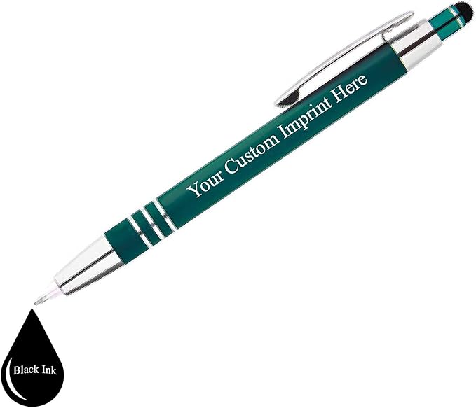 ExpressDesigns™ - Personalized Pens Gift Set - 2 Pack of | LED Flashlight Soft Touch Metal Pens w/gift box | Luxury Ballpoint Pen Custom Engraved with Name or Message | Light Up Pens (Black - Blue)