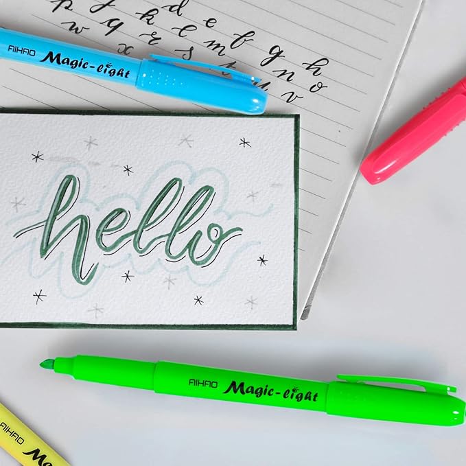 AIHAO Highlighters Assorted Colors, Chisel Tip Highlighter Pens, Pocket-Style, Assorted Ink Colors, 24 Pack