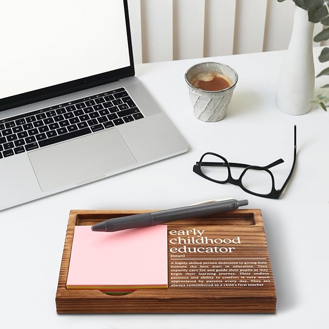 Early Childhood Educator Gift for Women, Men, Early Childhood Educator Office Decor, Appreciation Thank You Gifts for Early Childhood Education Self-Stick Note Pad Holders GAA39