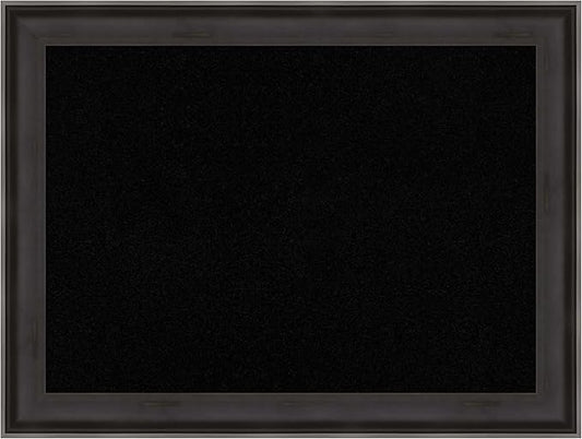 Amanti Art Black Cork Board for Wall, 24x32 Vision Board with Black Wood Frame, Medium Corkboard Office Decor for Home Organization, Casual Corkboard Pinboard to Display Items for Home Organization