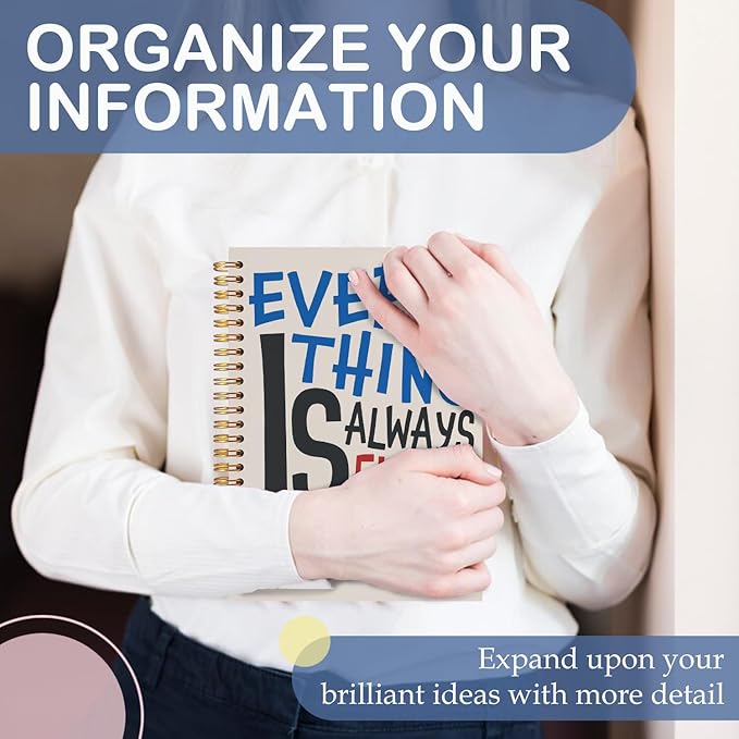 SNNDER Everything Is Figureoutable Inspirational Notebook Journal, Affirmation Journal for Women Men, Positive Affirmation Gifts, Motivational Hardcover Spiral Notebooks 5.5x8.3 Inch