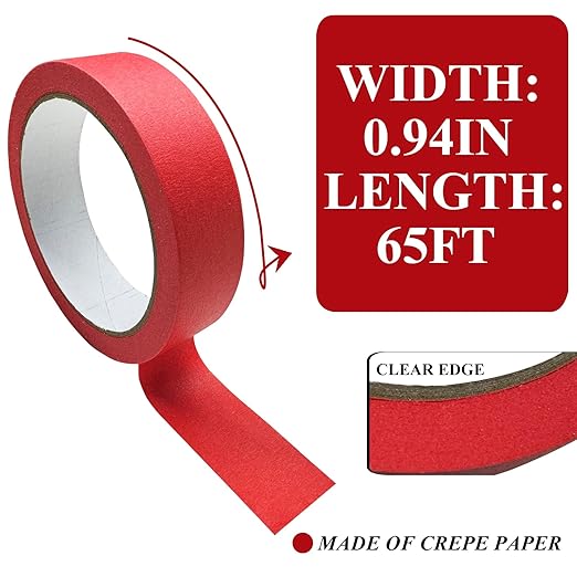 Colored Painters Tape, Premium Masking Master Tape, Multi-Surface Paint Tape, Removes Easily, Colorful Craft Paper Tape for Wall Painting Art Scrapbook Supplies (0.94 Inch Wide, 198yd =0.94IN*22yd*9)