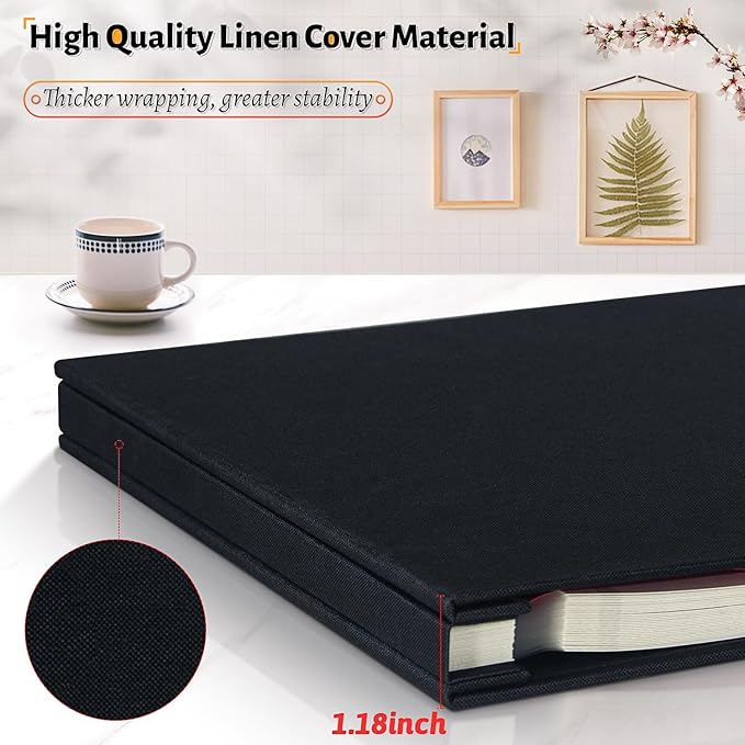 Photo Album Self Adhesive Scrapbook,60 Pages Large Photo Book for 4x6,5x7,8x10 Pictures,DIY Album for Baby Wedding Family Travel Birthday,with Metallic Pen and Scraper