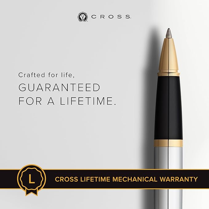 Cross Bailey Refillable Rollerball Pen Presented in a Premium Gift Box - Medium Point, Black Ink, Medalist