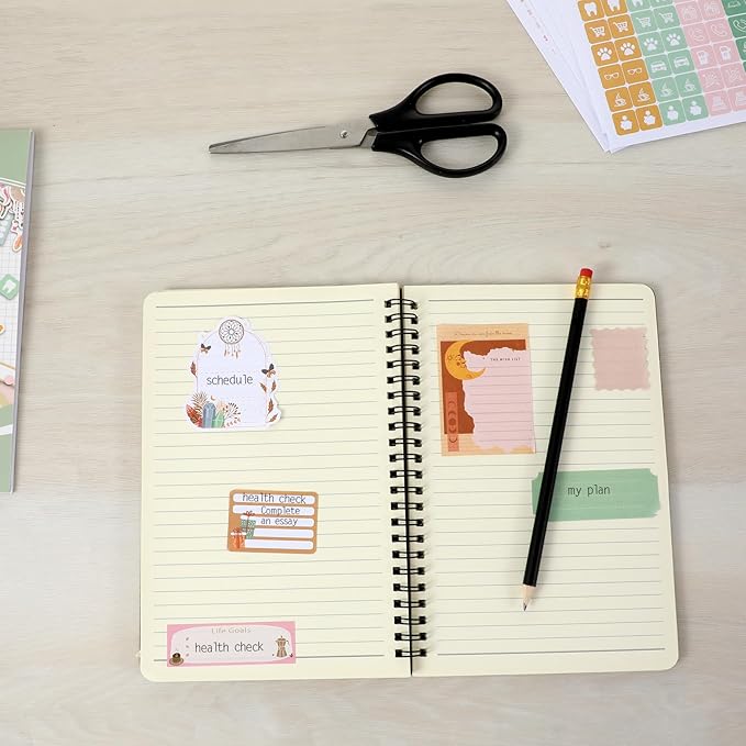 1700+Bosnian Style Planner Stickers Set, Planner Accessories Kit for Women, 24 Sheets Calendar Stickers for Journals, Bullet Planning, Scrapbooking