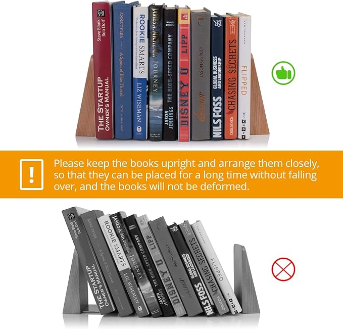 Wood Handmade Heavy Duty Bookends for Shelves Decorative Book Ends to Hold Books for Office