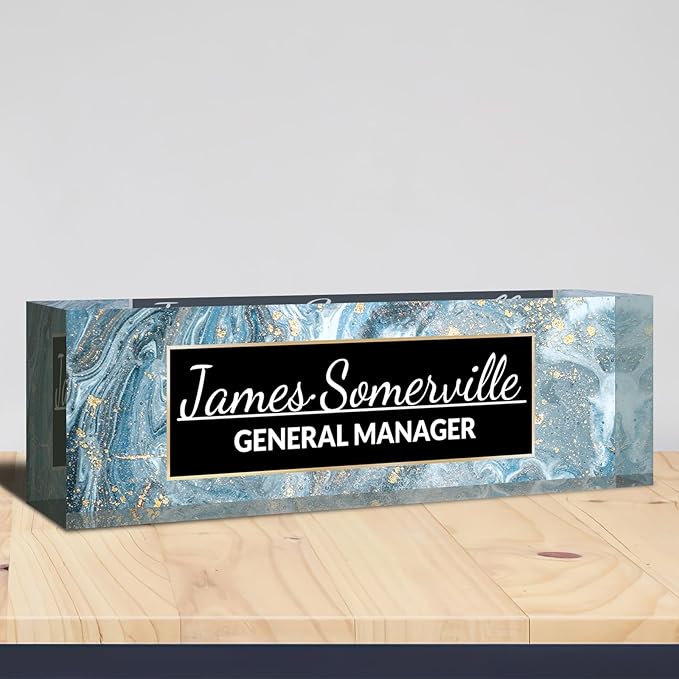 Desk Name Plate Personalized, Custom Name Plate for Desk, Acrylic Desktop Accessories, Office Gift & Decor for Women Men, Teacher Nurse Boss Employee Appreciation Gifts