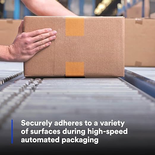 3M Scotch 371 Industrial-Grade Packing Tape, Tan, 48 mm x 50 m, High Performance Sealing Tape for Medium-Duty Commercial Box and Carton Sealing, Moving, Packaging and Shipping, 6 Pack