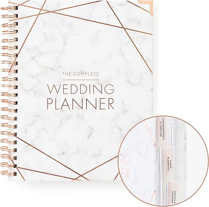 Your Perfect Day Wedding Planner Book and Organizer - Wedding Planner Book - Bridal Planning Binder with Countdown Calendar - Bride Gifts - (MARBLED)