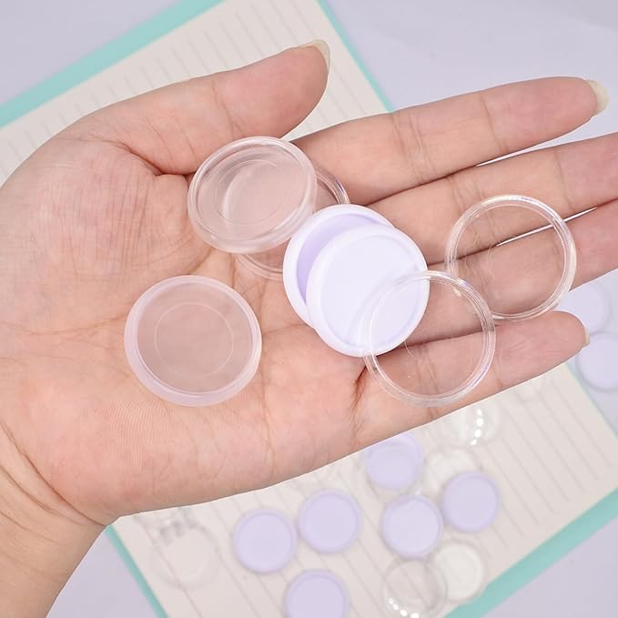 100pcs Discbound Notebook Discs DIY Planner Accessories fits for Tul,Levenger,Arc,Happy Planner,Talia(Super Clear White Clear Mixed,1.1inch/28mm)