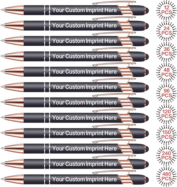 Bulk Custom Personalized Pens with Name & Logo Printing Perfect for Business, Graduation Gifts & Party Events 12 to 1008 Pieces Pack Ballpoint Pens
