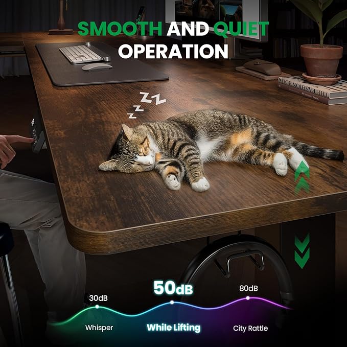 SIAGO L-Shaped Standing Desk - 75 x 63 Inch Adjustable Corner Standing Desk with Charging Station - L Shape Sit Stand Table with Memory Controller, Splice Board for Home Office