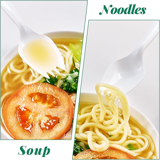 FOCUSLINE 2000 Pack White Disposable Sporks, Heat Resistant Plastic Sporks Bulk, Plastic Silverware for Take out Restaurants, Parties, Picnics, Travel & Any Events