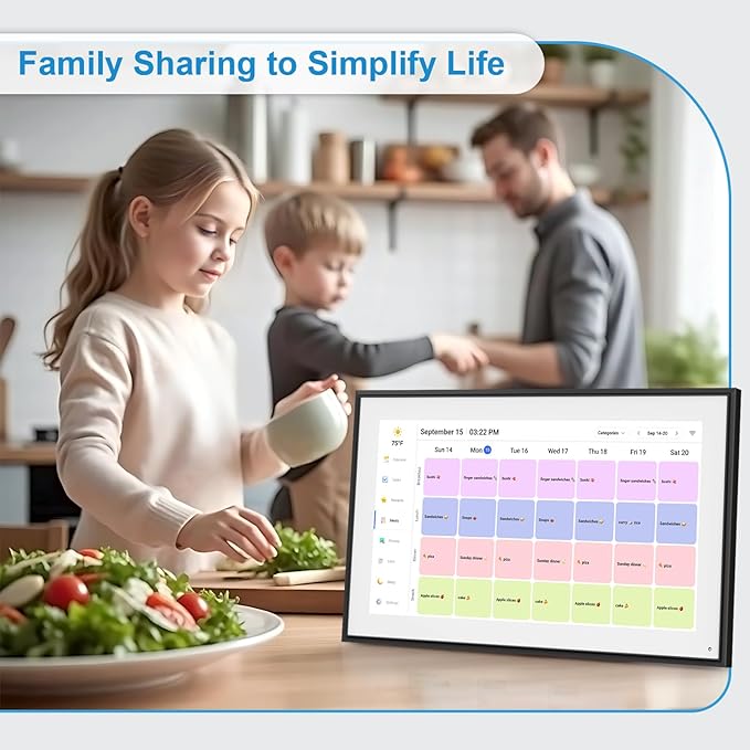 15.6 Inch Digital Calendar&Chore Chart, 1920 * 1080P Full HD Touchscreen Interactive Display Smart Family Planner, Wall and Desk Mountable, Gifts for Women Men, Christmas Gifts for Dad Mom