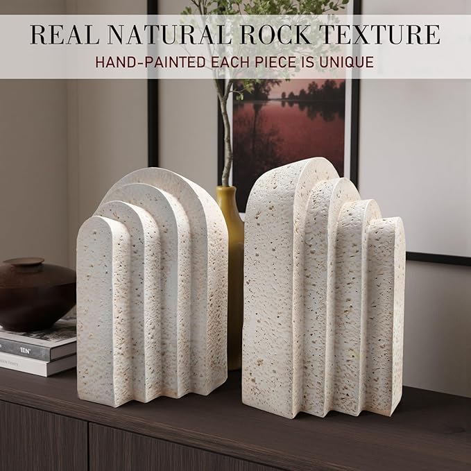 Modern Decorative Bookends for Shelves – Heavy Duty Book Ends, Stylish Bookshelf Decor, Minimalist Home Office Organizer, Functional Book Holders (Set of 2)