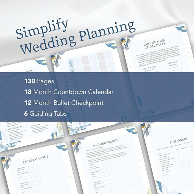 Wedding Planner Book and Organizer, Bridal Planner Includes Countdown Calendar, Beautiful Pen, Wedding Planning Book, Budget Planner, Wedding Timeline, Vendor Contacts.