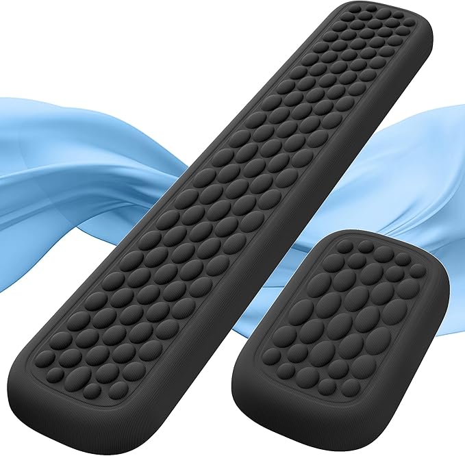Lekvey Ergonomic Keyboard Wrist Rest, Silky Memory Foam with Massage Points Carpal Tunnel Support Wrist Pad for Office/Gaming, Typing Pain Relief, Black