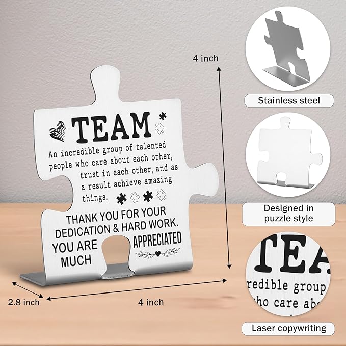 Team Gifts for Employees, Colleagues, Appreciated Coworker Gift, Thank You Coworkers Gift for Women Men, Teamwork Quotes Motivational Quotes for Office Home Decorative Signs Plaques WDD5