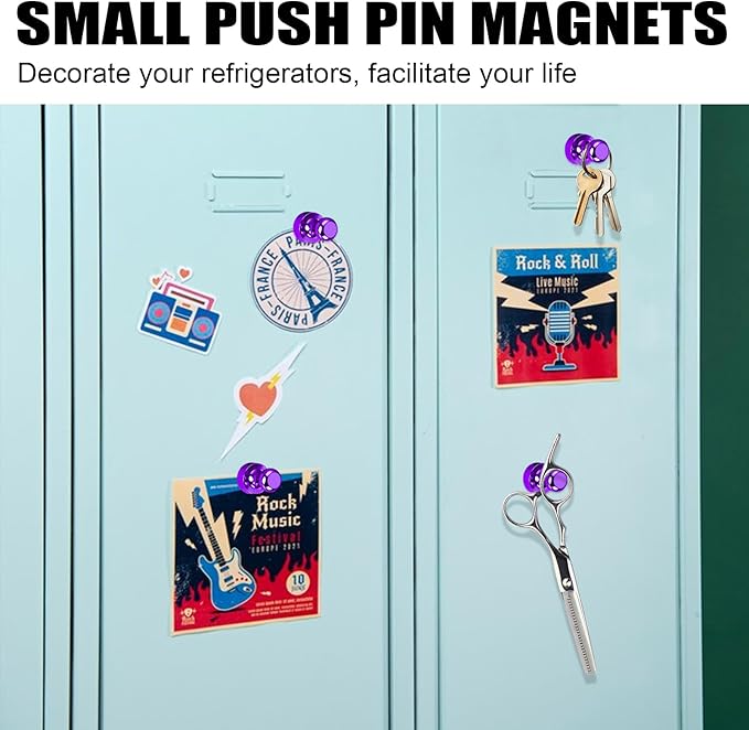 LOVIMAG Fridge Magnets 20Pcs Refrigerator Whiteboard Small Strong Magnet Classroom Kitchen Accessories Decorative Locker Set Decor Must Haves Office Calendar Refrigerador Magnetic Cute Crafts Purple