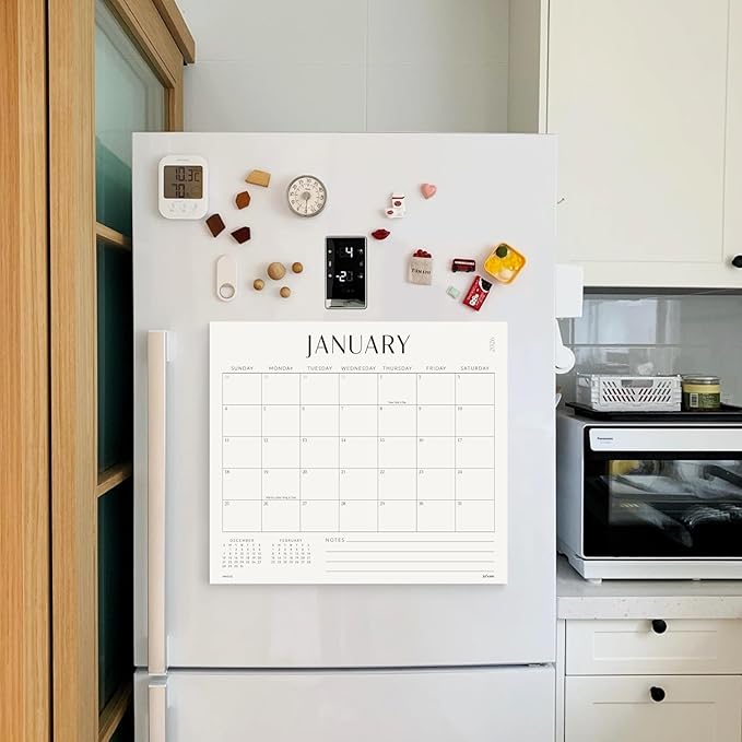 Jotsome Magnetic Calendar for Refrigerator 2025-2026, Monthly Fridge Calendar From Now to December 2026 13x11 inch, Easy Planning