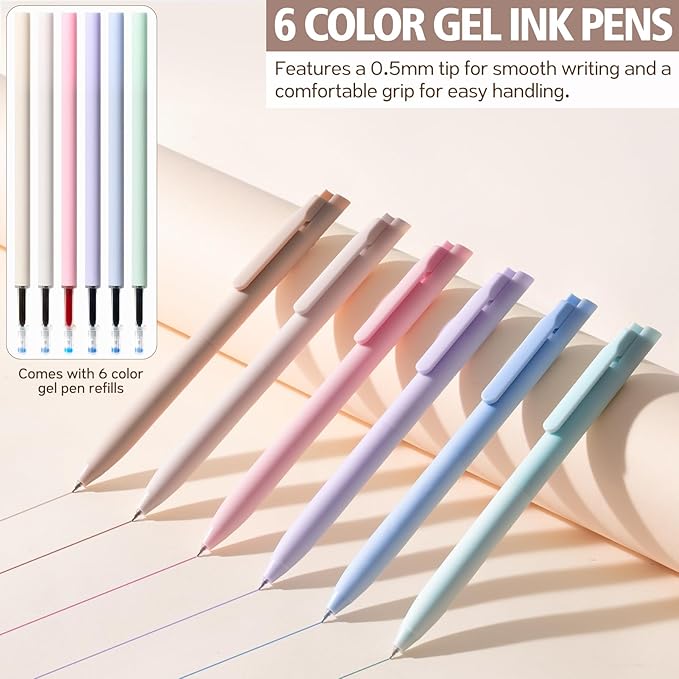 58PCS Aesthetic School Supplies, Cute College Ruled A5 Spiral Notebook Stationary Set Back to School Supplies Bible Study Kit Office College Essentials with Pastel Highlighters for Women Student Girls