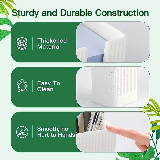 Aesthetic Desk Organizers and Accessories Set of 3 with Pen Holder,Paperclip Holder,Sticky Note Holder - Durable Plastic Pencil Holder for Office Women Men-Teacher Appreciation/Back-to-school Gift