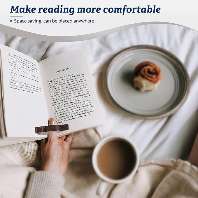 Cat Book Page Holder, Smooth Finish Walnut Wood Book Holder for Reading, Ideal Book Reader Gifts & Reading Accessories,Book Worm Gifts for Women, Thumb Book Page Holder - Book Lovers & Literary Gifts