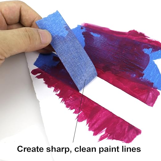 BOMEI PACK 3 Pack Blue Painters Tape, 2 x 50yds, Multi Size Painting Masking Tape, Clean Release Paper Tape for Home and Office