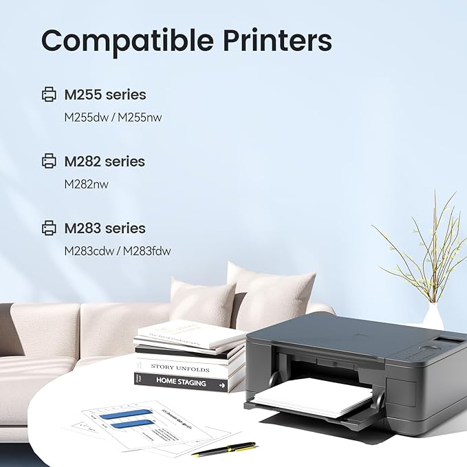 XJI 206A 2 Pack Black (with Latest Chip & Upgrade Device) Compatible Toner Cartridges Replacement for HP 206 A X W2110A 206X, for Pro M255 M255dw M255nw MFP M282nw M283 M283cdw M283fdw Printer