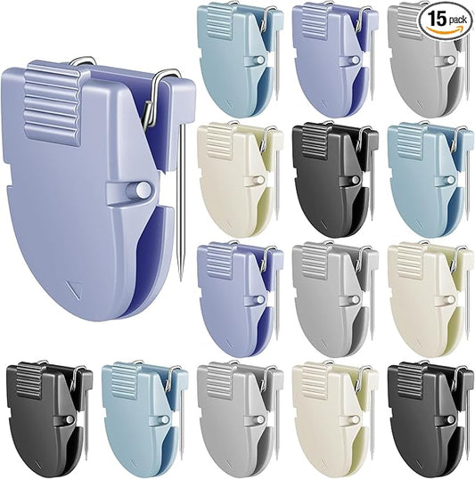 15 Pcs Cubicle Clips Fabric Panel Cubicle Accessories Fabric Partition Panel Wall Clip Office Photos Wall for Notes Memos Standard Size, 40-Sheet Capacity (Blue)