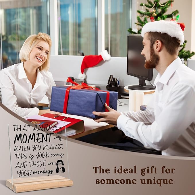 Funny Boss Day Gifts for Boss, That Awful Moment Acrylic Decorative Sign, Appreciation Gifts, Gag Gifts for Leader, Manager, Coworker, Employee for Home Office Decor