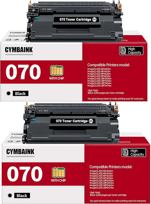 070 Toner Cartridge 070 Black Toner Cartridge Compatible Replacement for Canon 070 imageCLASS MF465dw MF462dw LBP247dw LBP247dw Printer-2Pack