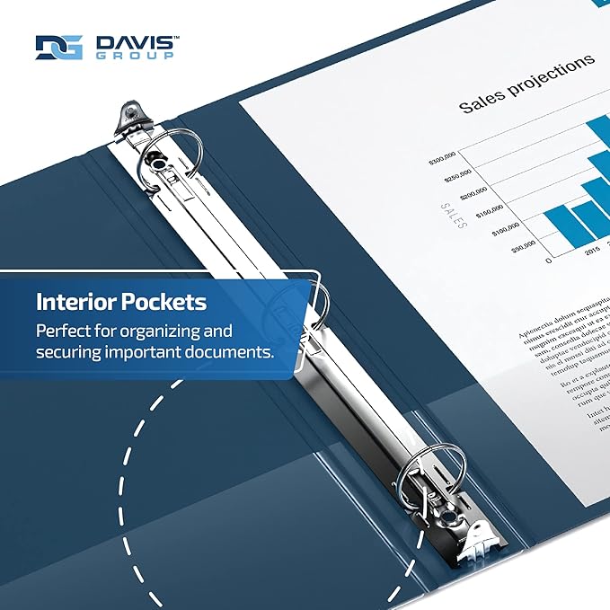 Premium Economy 6-Pack 3-Ring Binders for School or Office, Round-Ring Binders, 1.5 Inch, Navy Blue