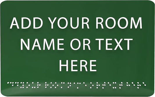 9" X6" Personalized Custom Sign - ADA Compliant Tactile Graphics Grade 2 Braille Text Acrylic Wall Signs - Add Your Room Name Text Sign for Home School Office Business Workplace