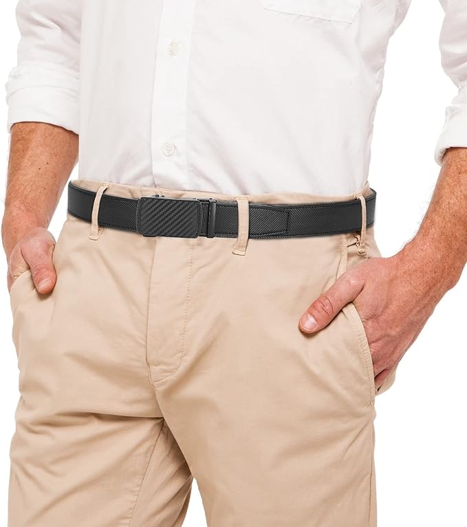 CHAOREN Mens Belt Leather Ratchet Belt - Customizable Fit, Effortless Style (35mm)