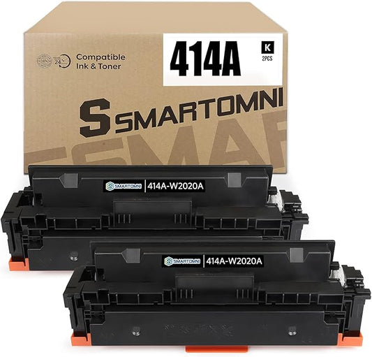 [NO CHIP] 414A Compatible Toners_Cartridges Replacement for HP 414 414A W2020A 414X for HP Color Pro MFP M479fdw M479fdn M454dw M454dn M454 M479 Printer (2 Packs Black)