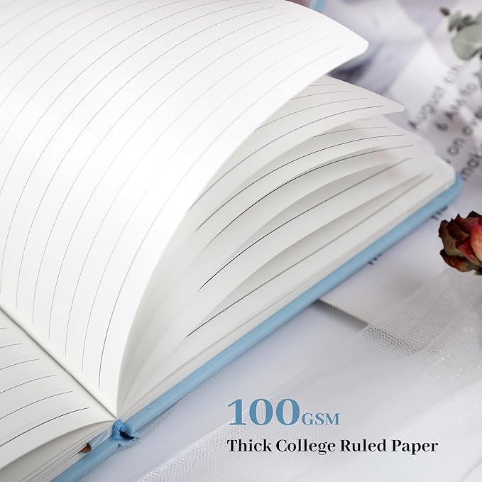 MINICAGIE 3 Pack Lined Journal Notebook for Women Cute Leather Journals for Writing Aesthetic Floral Diary 192 Pages A5 Hardcover Journaling Notebooks with Pen Loop, Blue, Pink, Purple