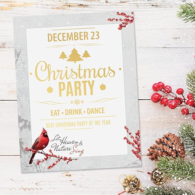 Winterberry Cardinal Christmas Stationery - Holiday Letters, Printer Paper, 25 Sheets, 8½ x 11 Inch, by Current