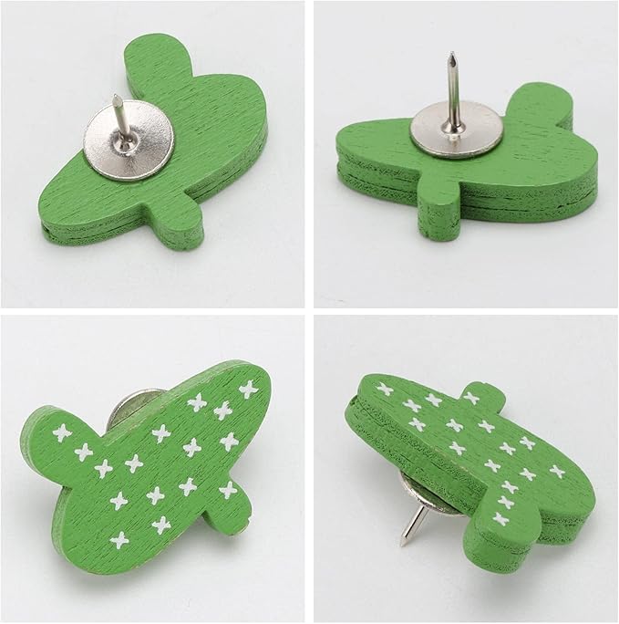 Push Pins 30Pcs Cactus Decorative Push Pins Wood Pins for Cork Board