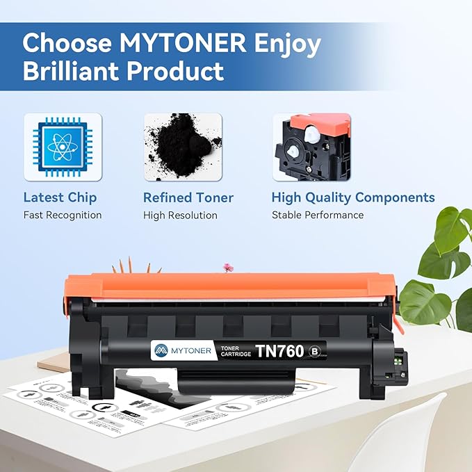 MYTONER Toner Cartridge Compatible Replacement for Brother TN760 TN730 TN-730/TN-760 Black High Yield for MFC-L2690DW MFC-L2710DW MFC-L2717DW HL-L2350DW HL-L2395DW MFC-L2750DW Printer, 2-Pack