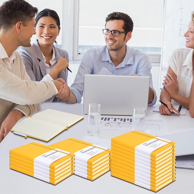 20 Pack Journals for Writing College Ruled Notebooks Journal in Bulk, Hardcover Notebooks (200Pages) for Note Talking, Lined Bullet Journals for Home School Office, 5.7"x8.4", Yellow