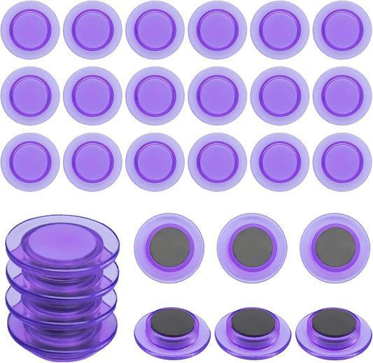 ZDZBLX Fridge Magnets, 28 Pack Magnet Strong Magnets Refrigerator Magnets Small Magnets for Whiteboard, Heavy Duty Magnets Mini Magnets Cute Round Magnets for Fridge, Locker, Classroom,Office (Purple)