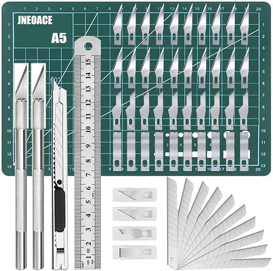 Jneoace Exacto Knife Precision Carving Craft Hobby Knife Kit with 40 PCS Exacto Blades for DIY Art Work Cutting, Hobby, Scrapbooking, Stencil