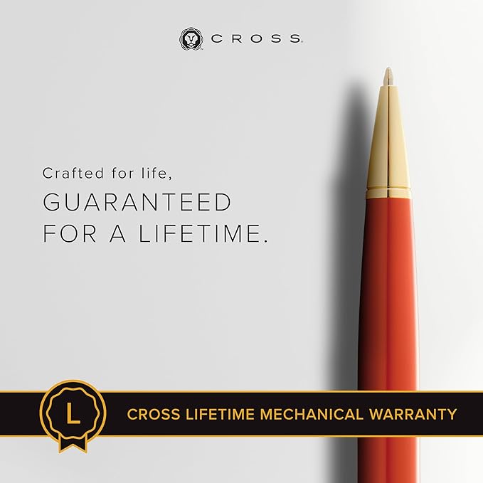 Cross Bailey Light Refillable Ballpoint Pen Presented in a Everyday Gift Box - Medium Point, Black Ink, Polished Amber