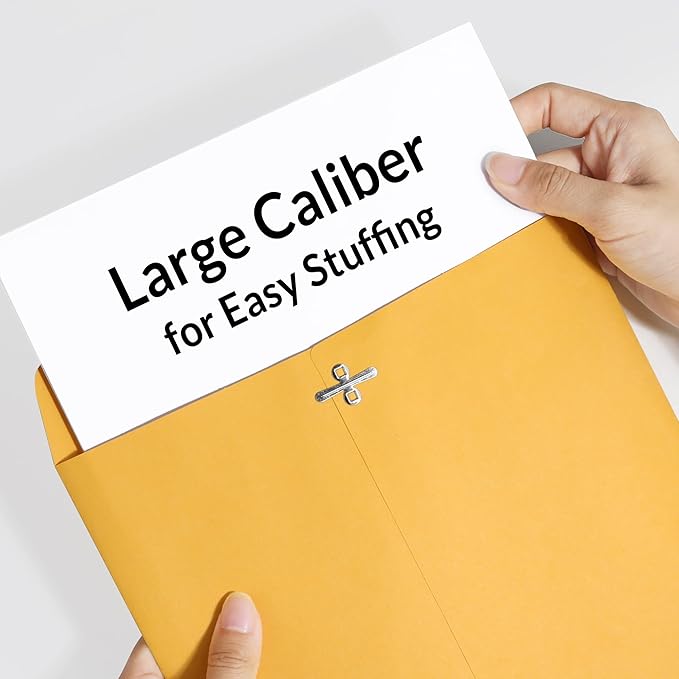 SUNEE 9x12 Clasp Envelopes 100 Count - 9x12 Inch Brown Kraft Envelopes with Clasp Closure – for Home, Office, Business, Legal or School, Great for Filing, Storing or Mailing Documents