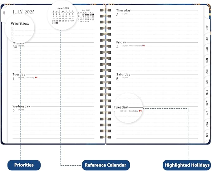 2026 Planner, Weekly and Monthly Calendar Academic Planner, Jan 2026 - Dec 2026, Planning Agenda Book for Desk Accessories and School Supplies - A5 (6.3'' x 8.5'') (Starry Sky, 6.3"x8.5"(Jul 2025-Jun 2026）)