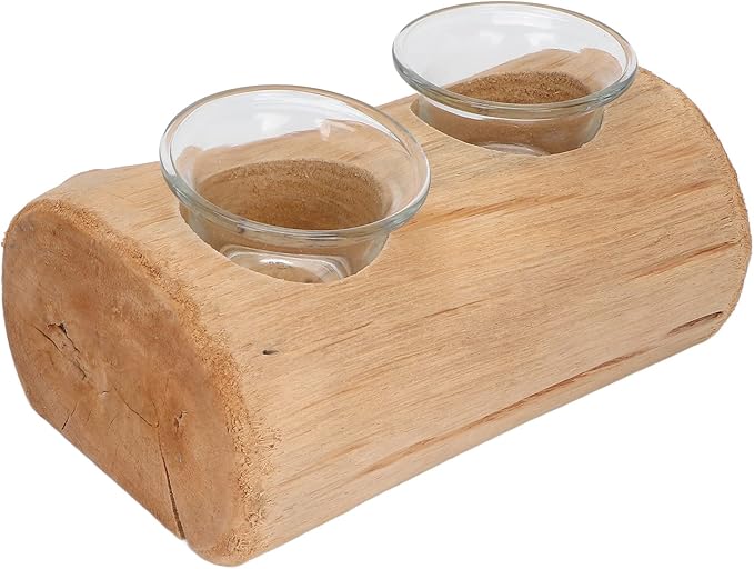 2 Hole Wooden Candle Holder Pastoral Style Simple Elegant Christmas Candleholder Dining Table Decoration