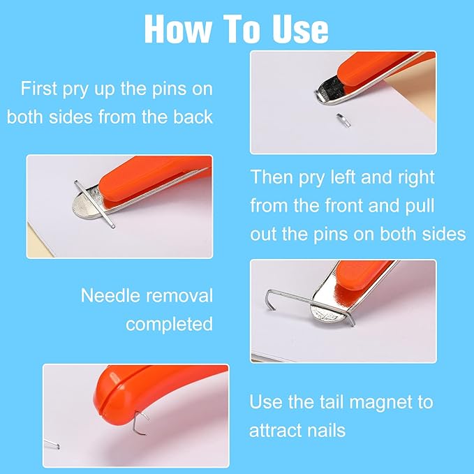 24 Pcs Magnetic Staple Remover Bulk Staple Remover Puller Removing Pen Operation Christmas Tool Gifts Rubberized Office School Gift(Candy Color)